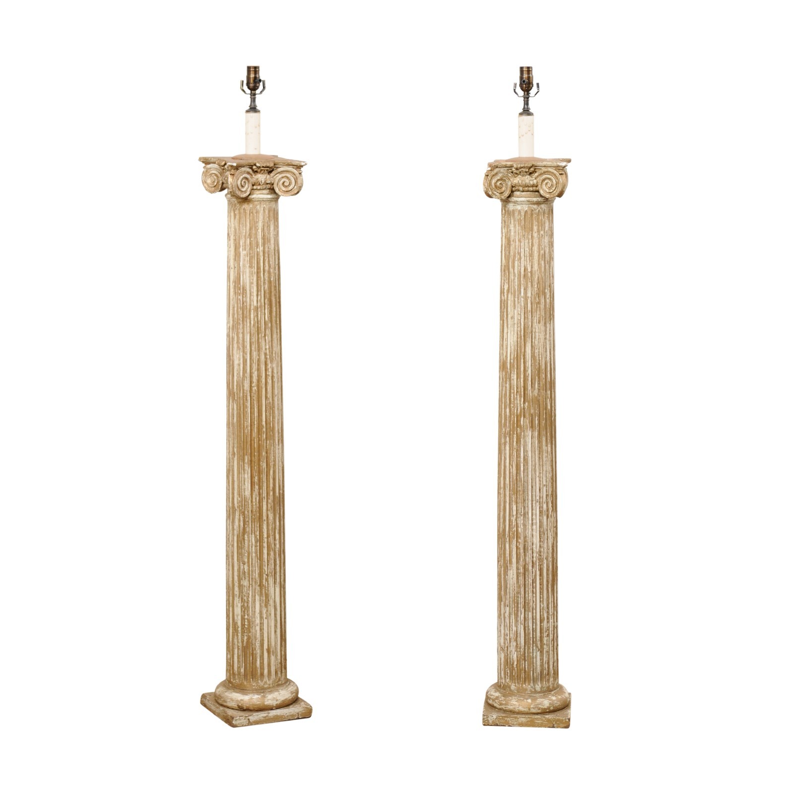 French 19th C. Ionic Column Floor Lamps