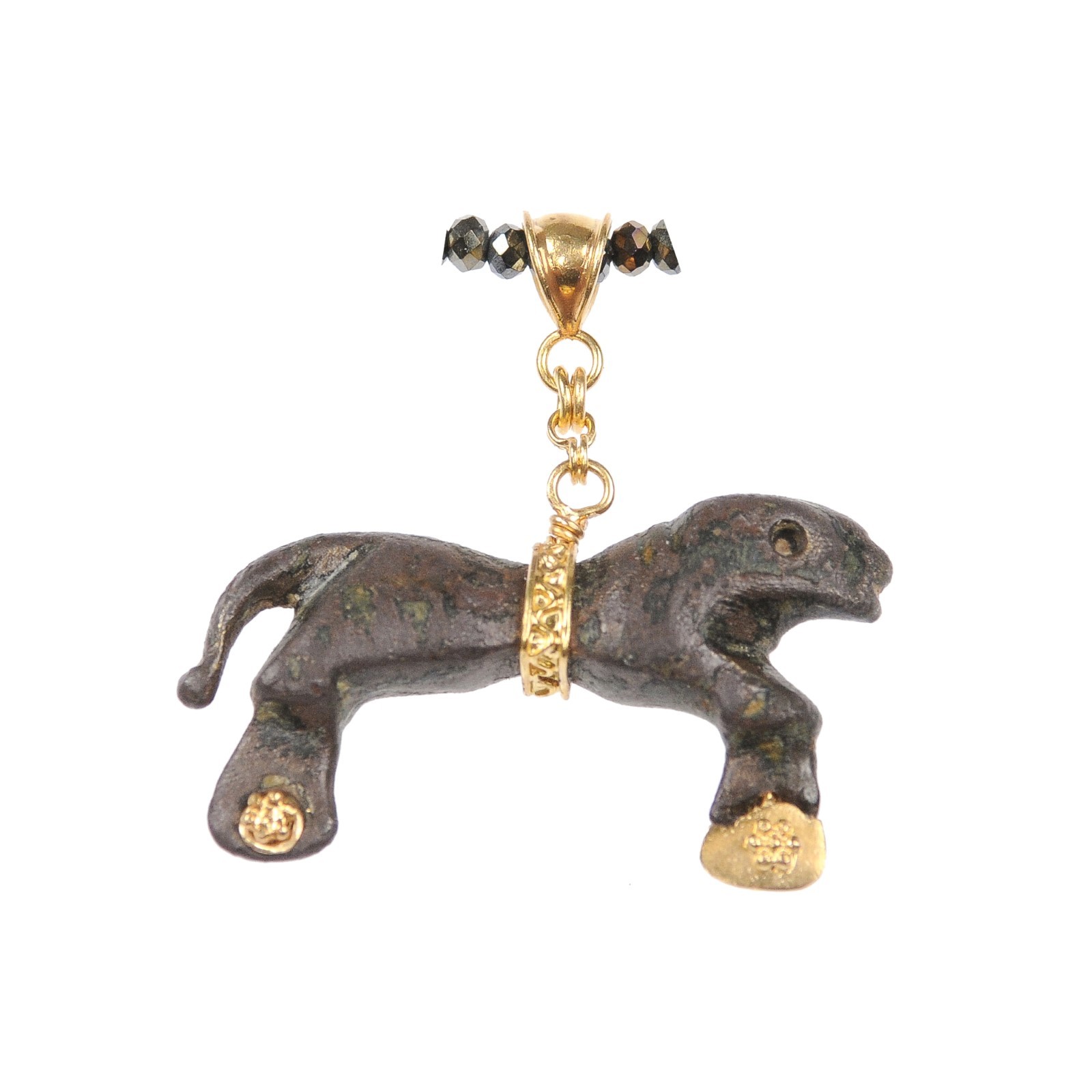 Ancient Bronze Roman Lion Artifact Pendant 