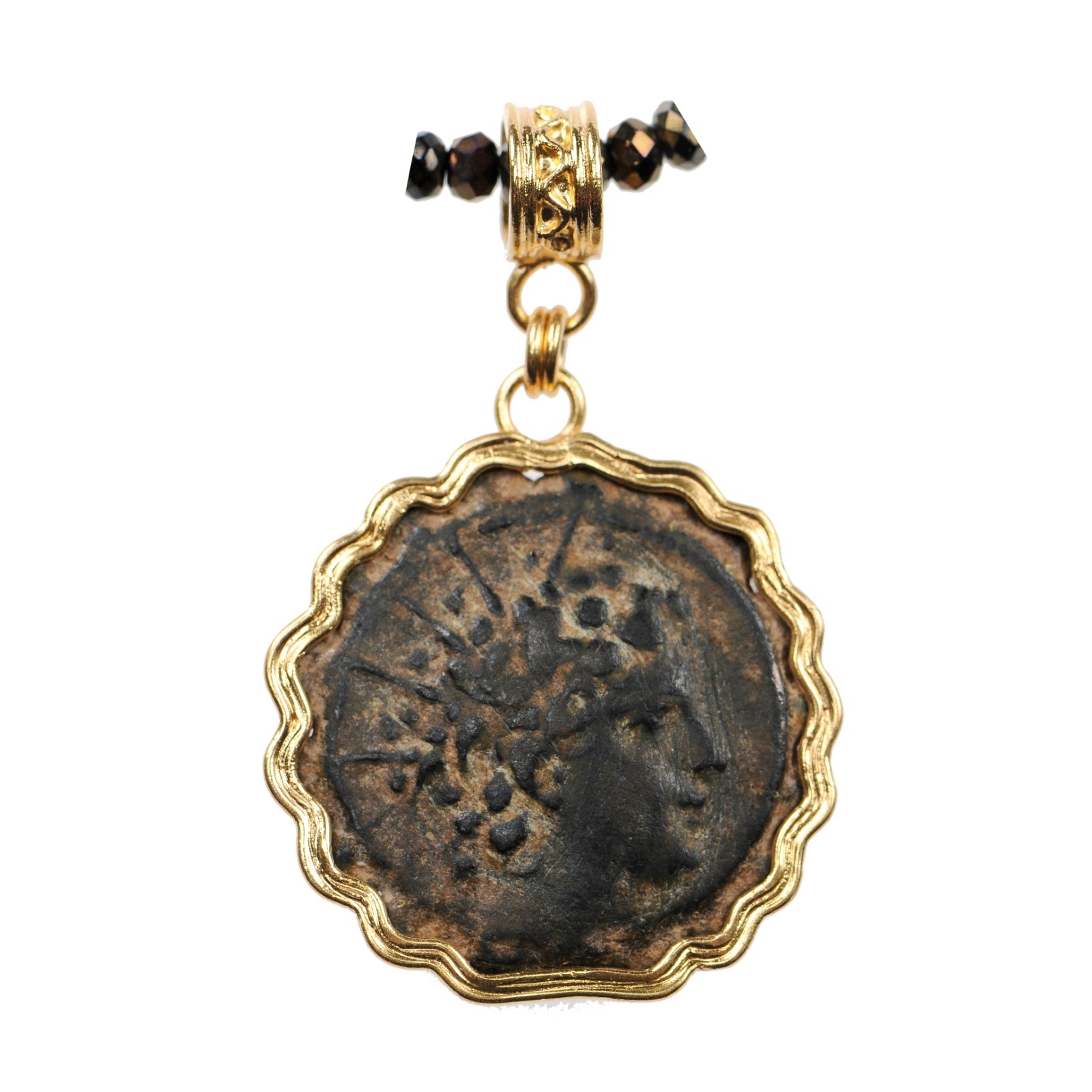 Antiochos & Elephant Coin in 21 kt Pendant