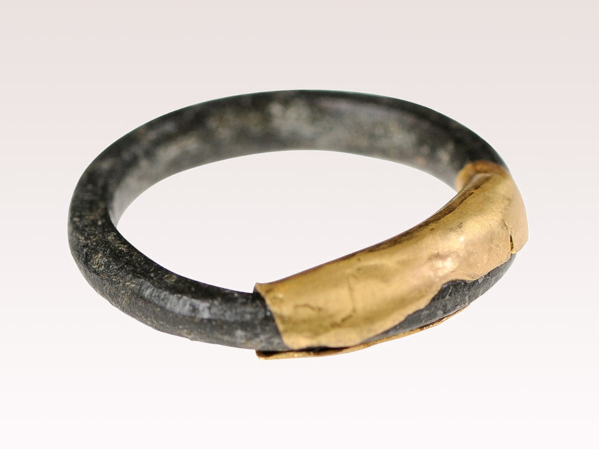Ancient Bronze Ring with 22k Gold