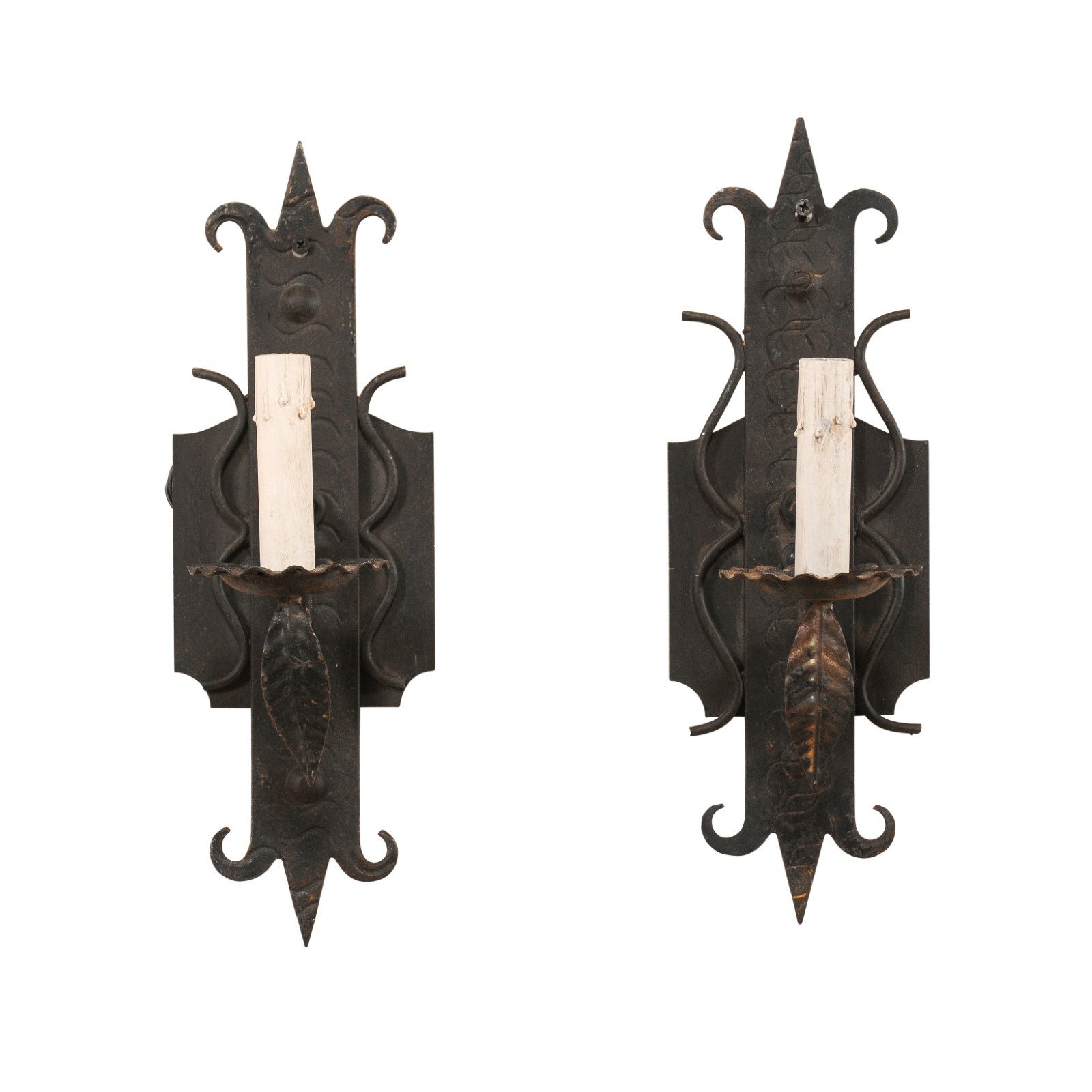 Pair Single-Light French Sconces