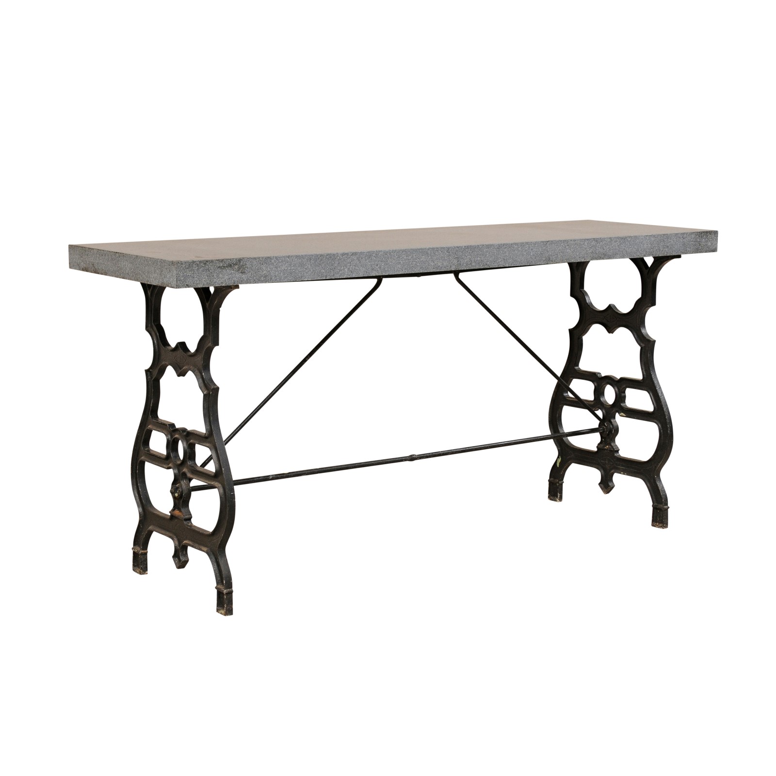 French Honed Granite & Iron Table
