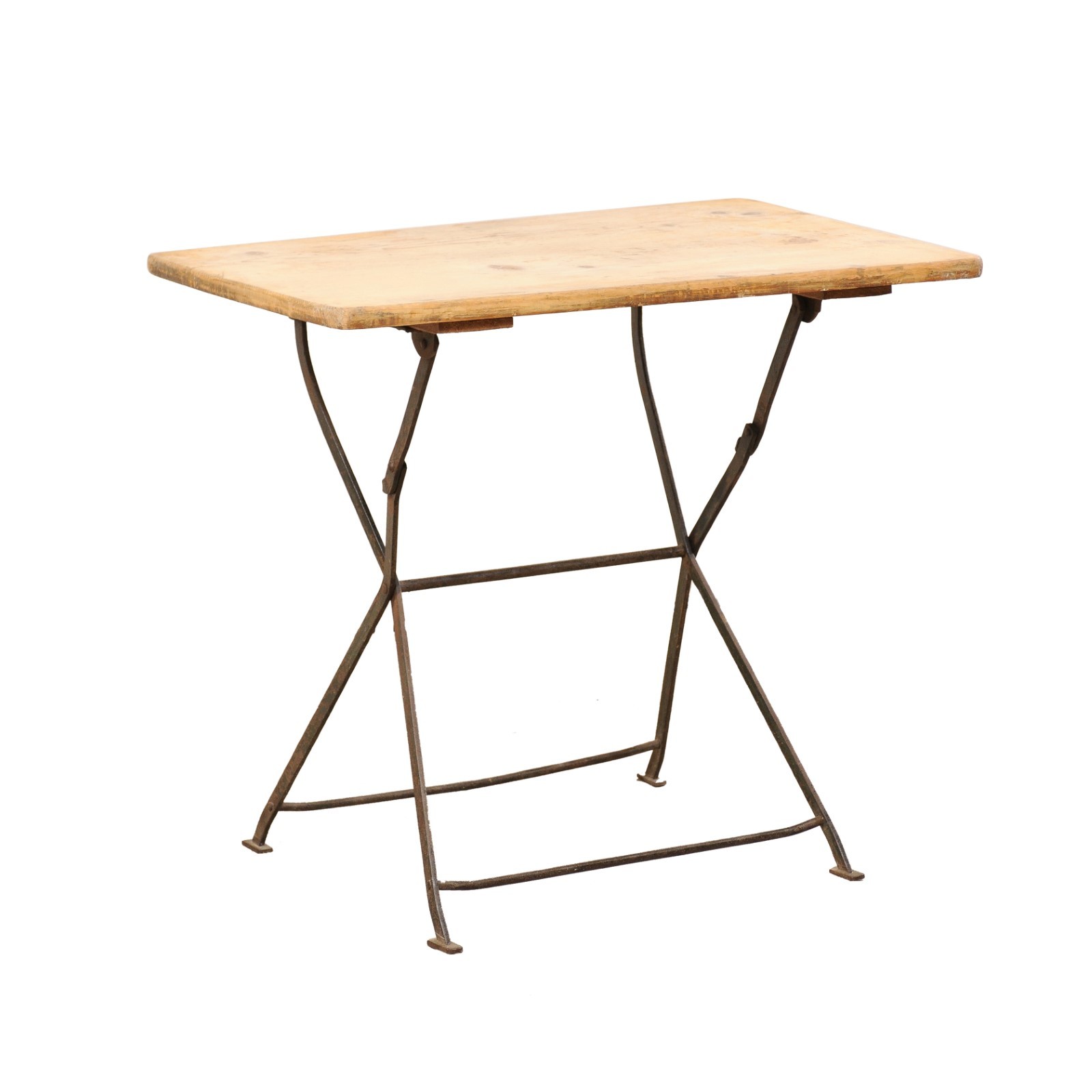 Belgian Wood Top & Metal Folding Table