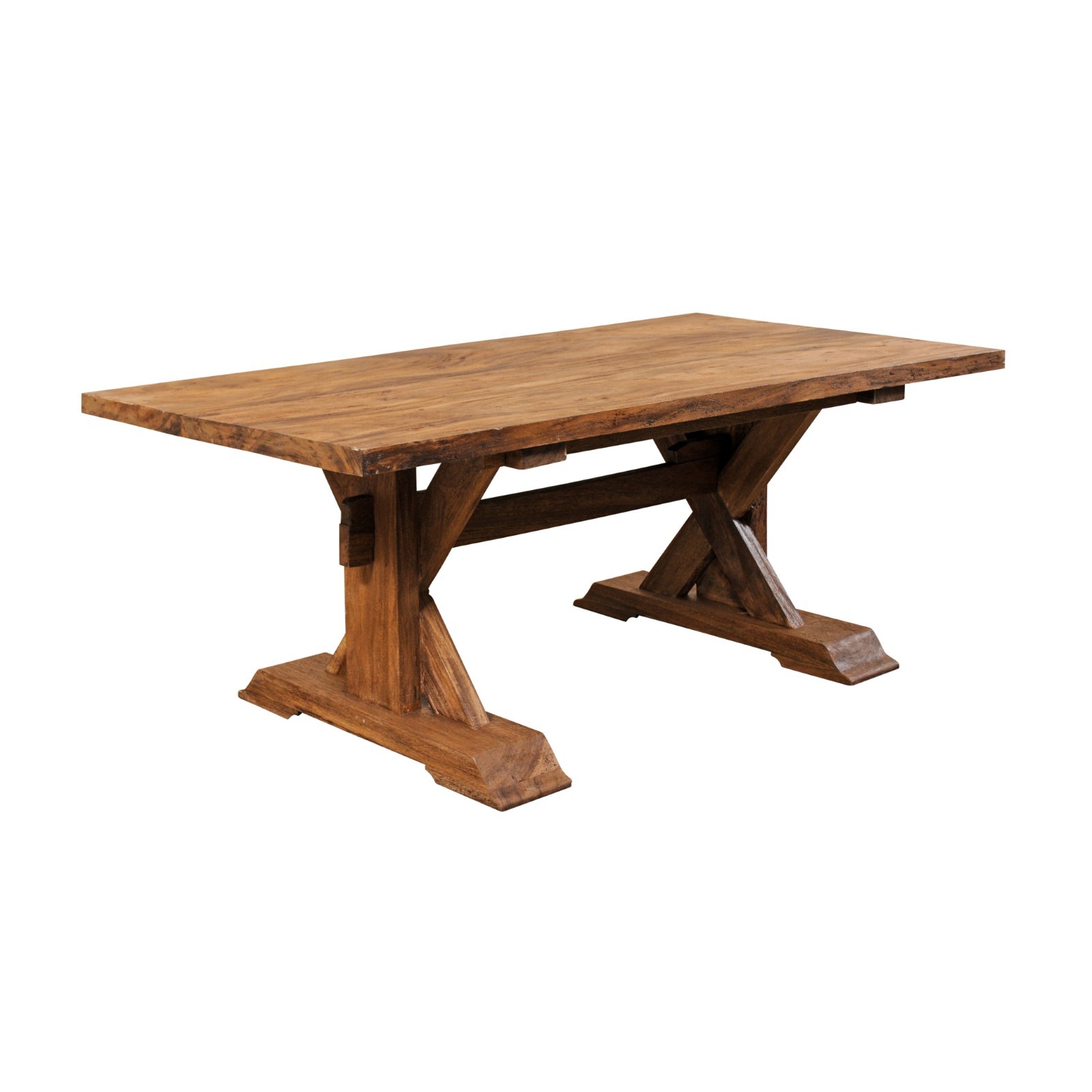 Rectangular-Top Trestle Table, 6.5+ Ft