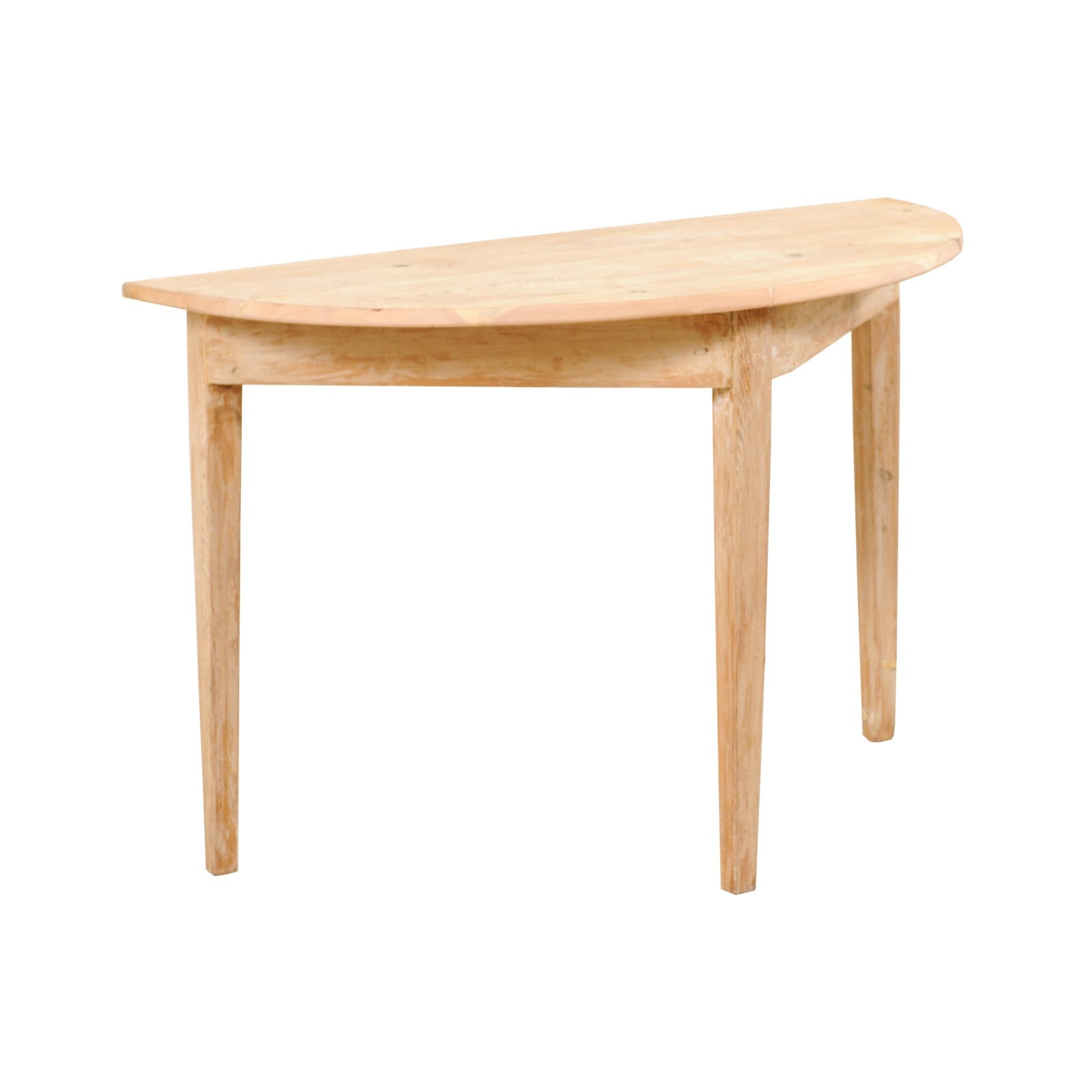 19th C. Swedish Demi-Lune Wooden Table