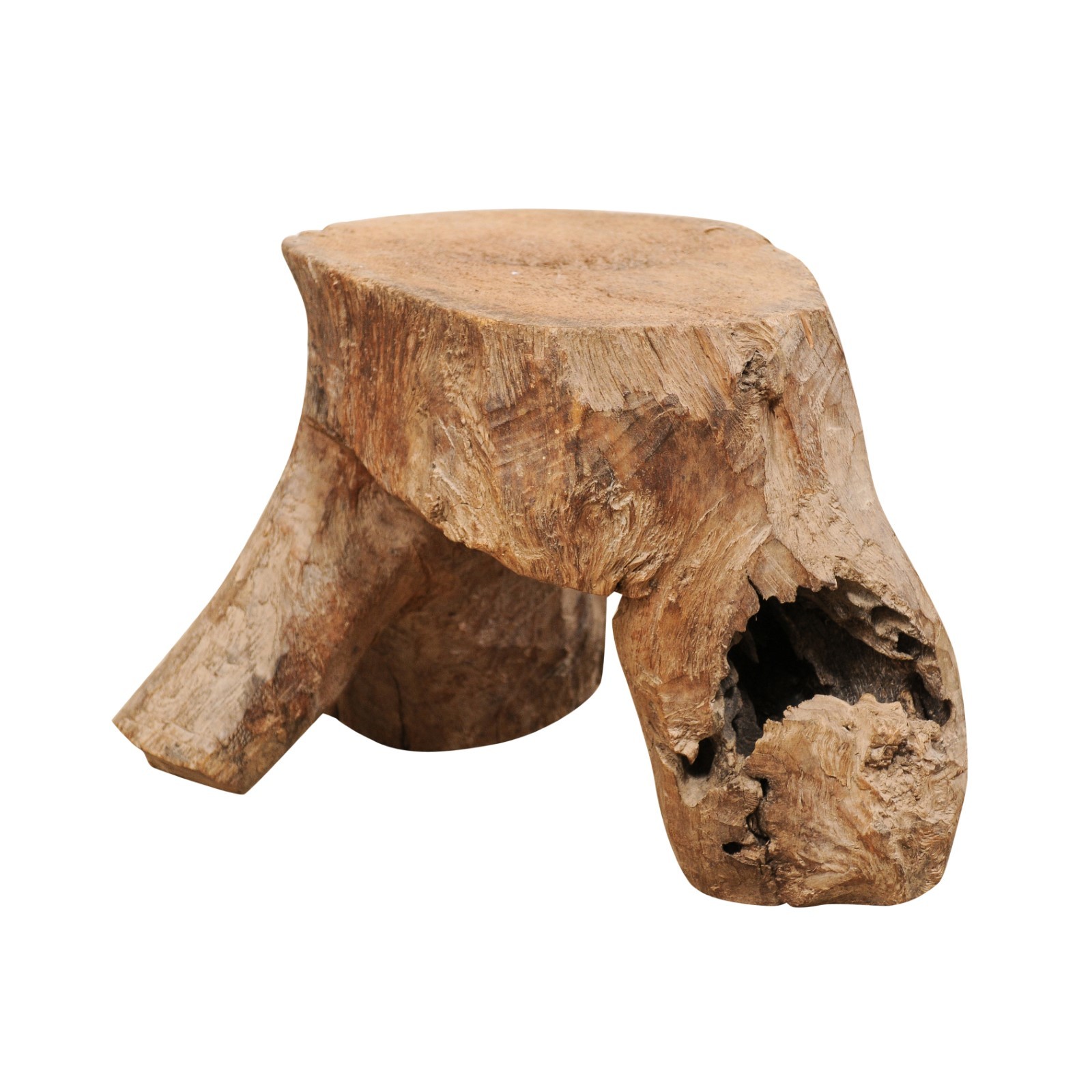A Cute Wooden Stump Petite Drinks Table 