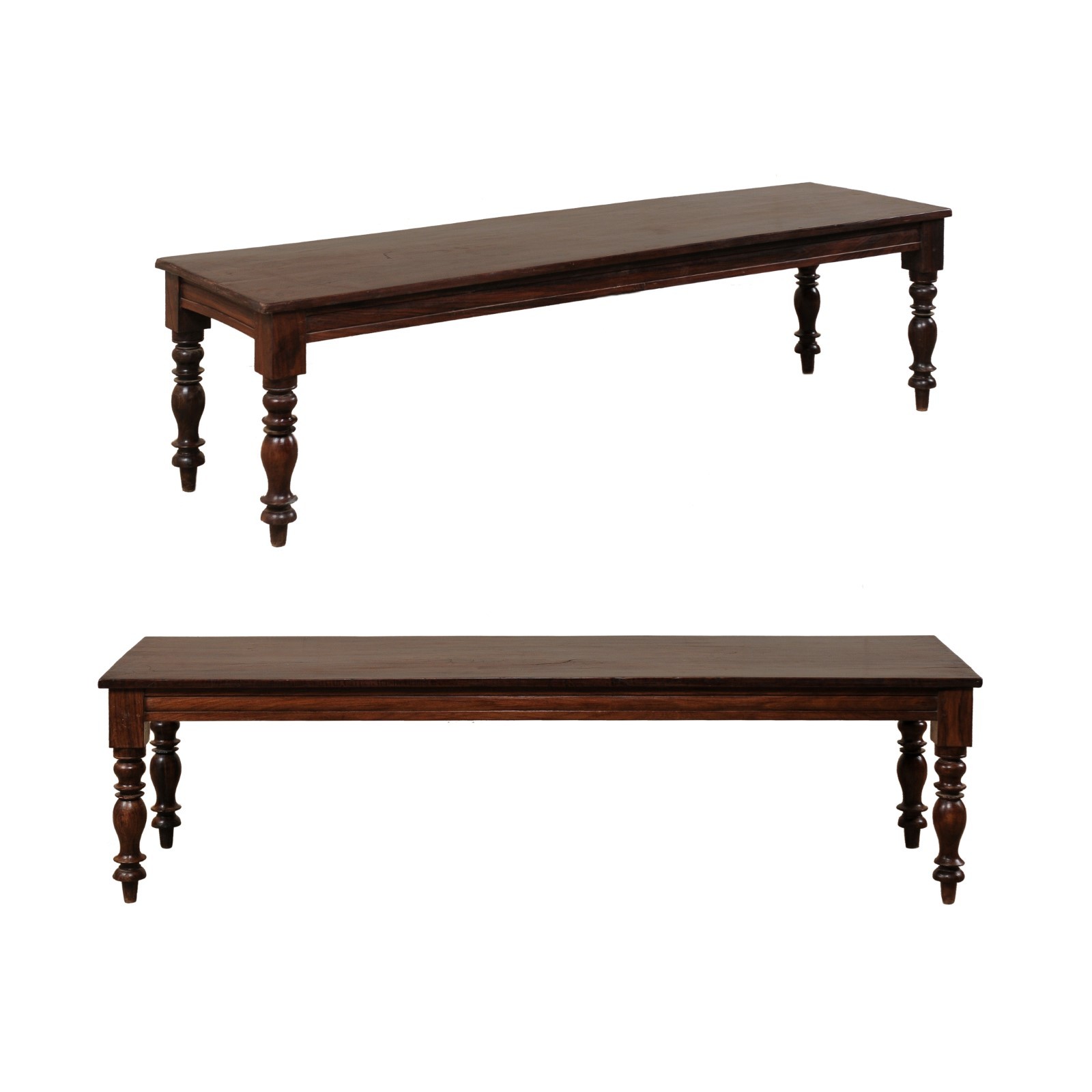 Pair Long Rosewood Coffee Tables or Benches