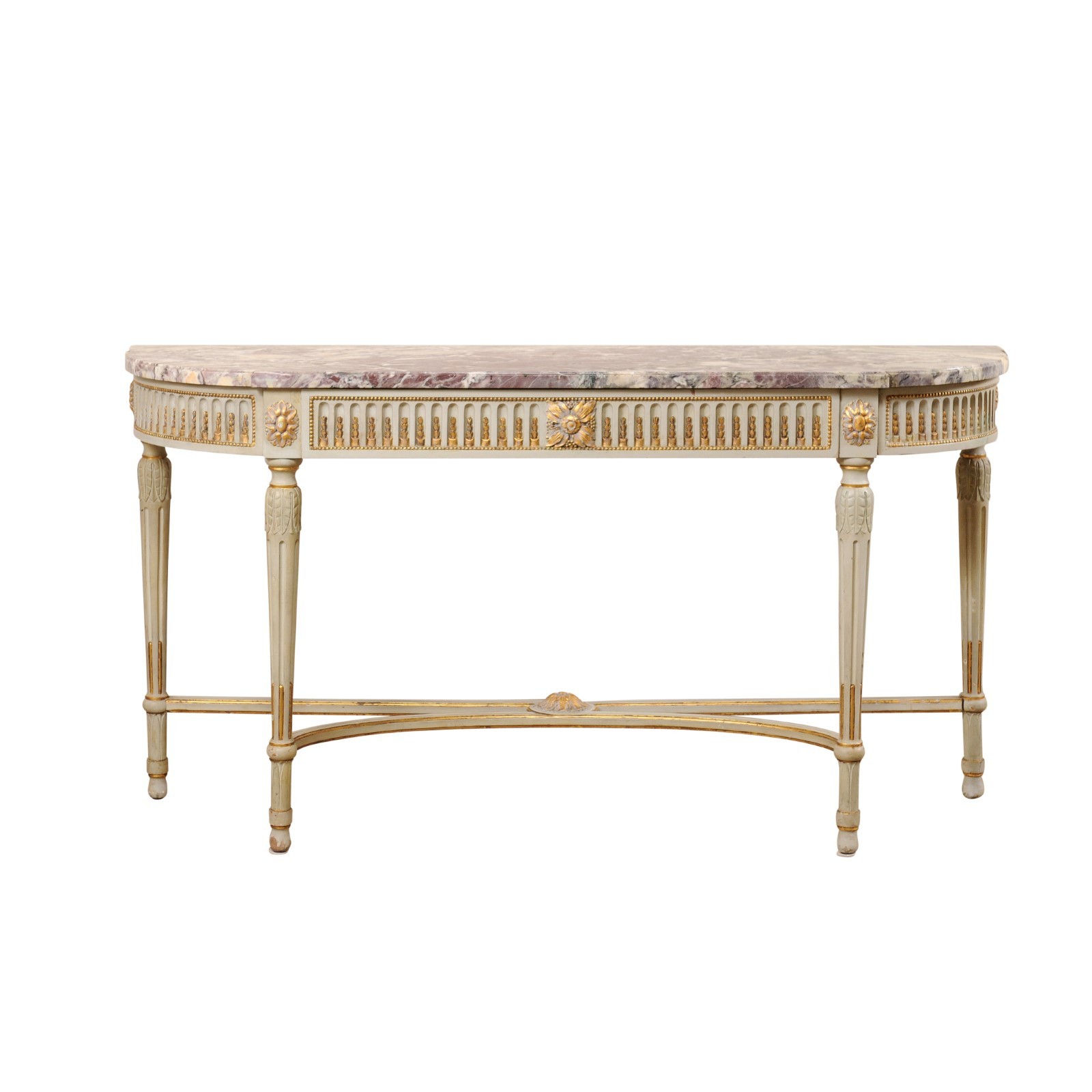 Antique French Console w/ Amethyst Marble