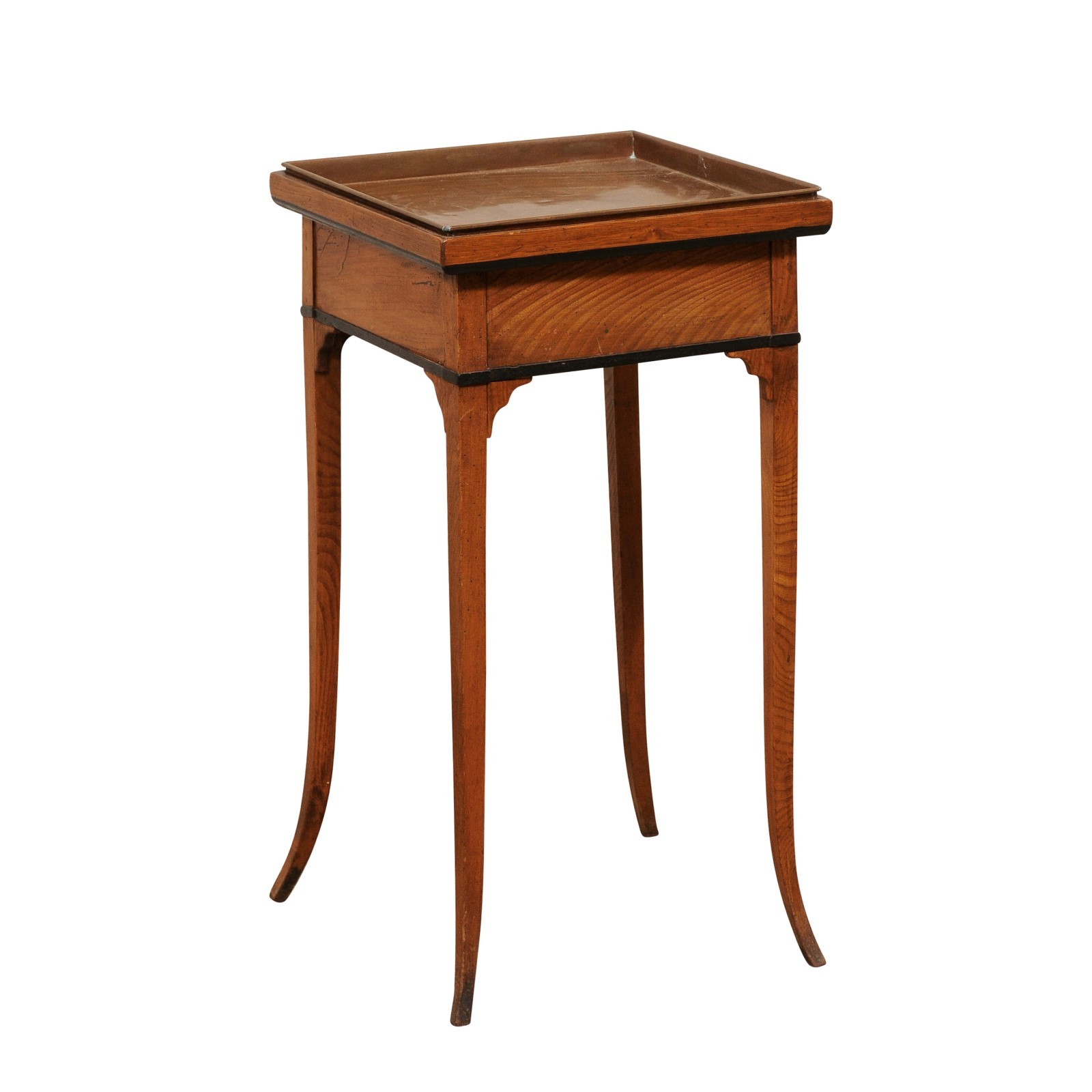 Swedish 19th C. Side Table with Copper Tray
