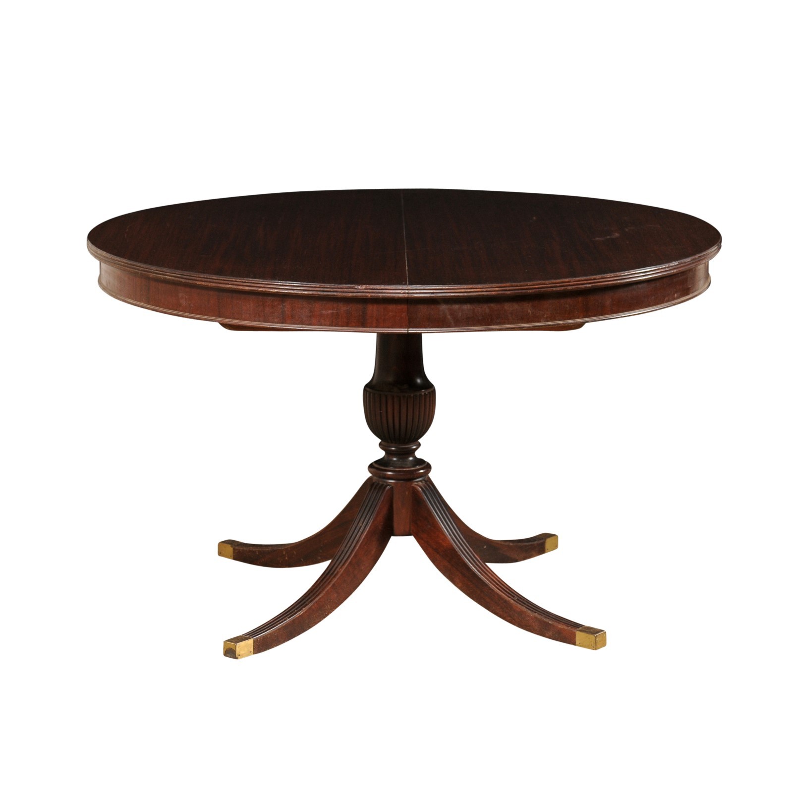 English Pedestal Table, Round to Oval Shape