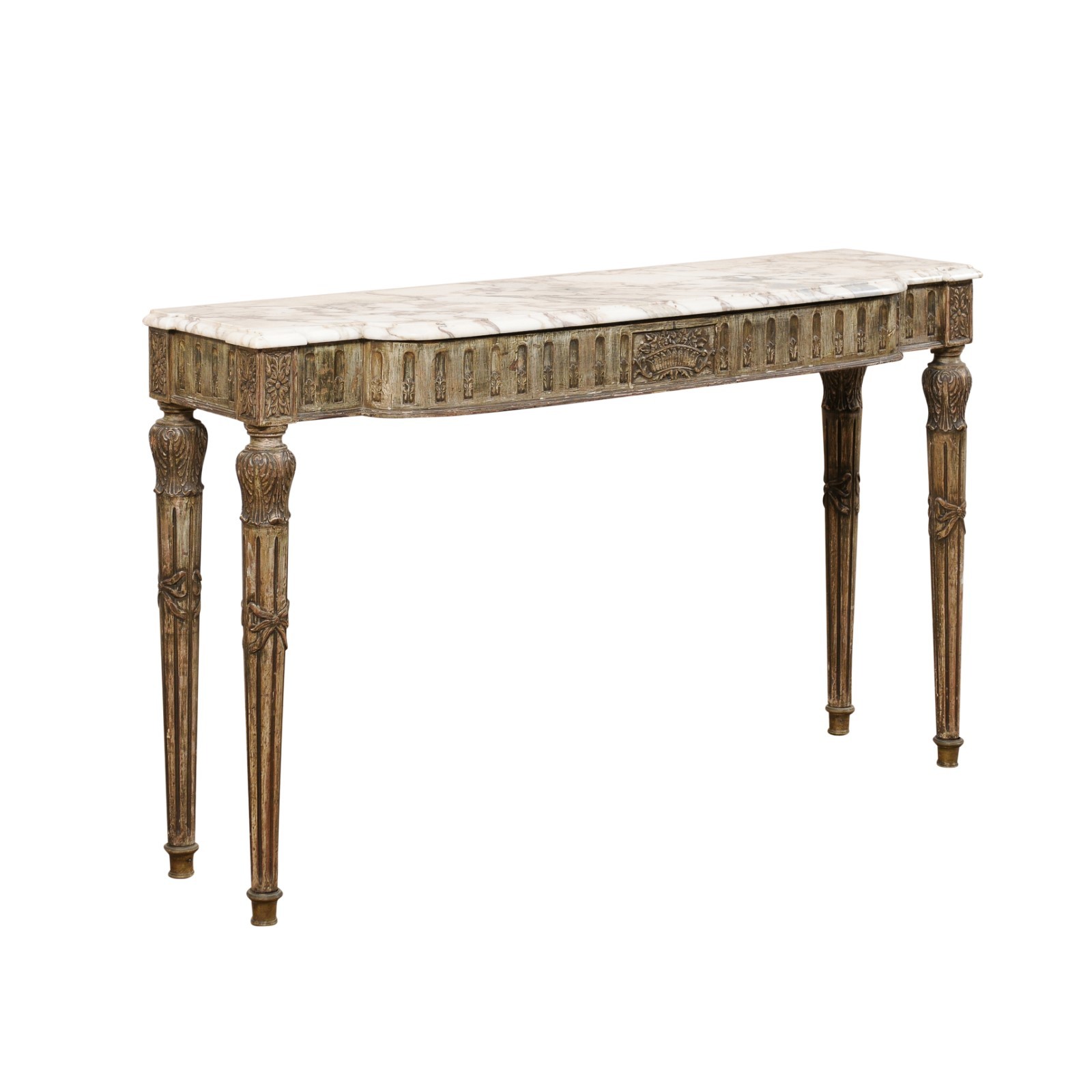 19th C. French Marble Top Console Table