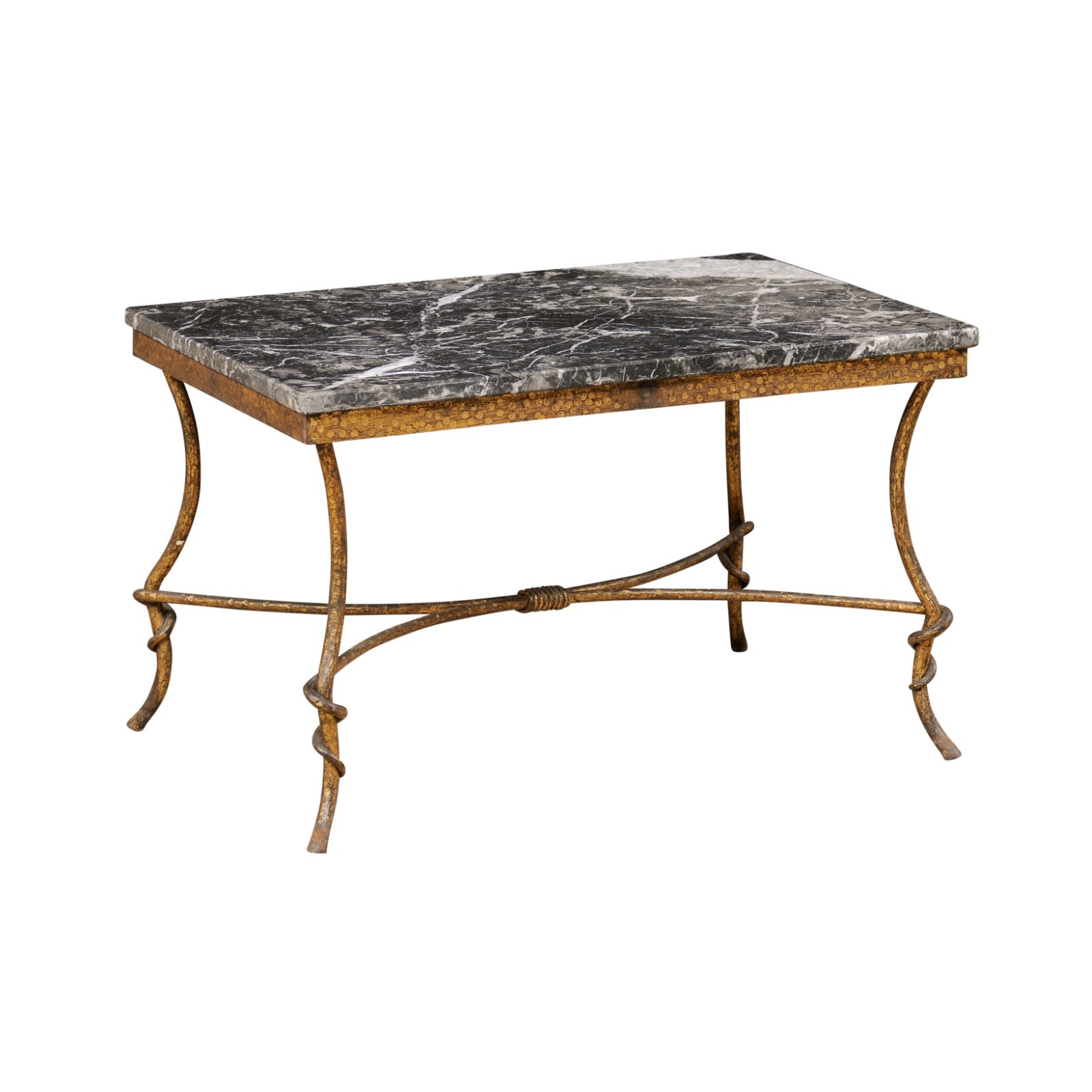 Spanish Gold/Iron Coffee Table w/Marble Top