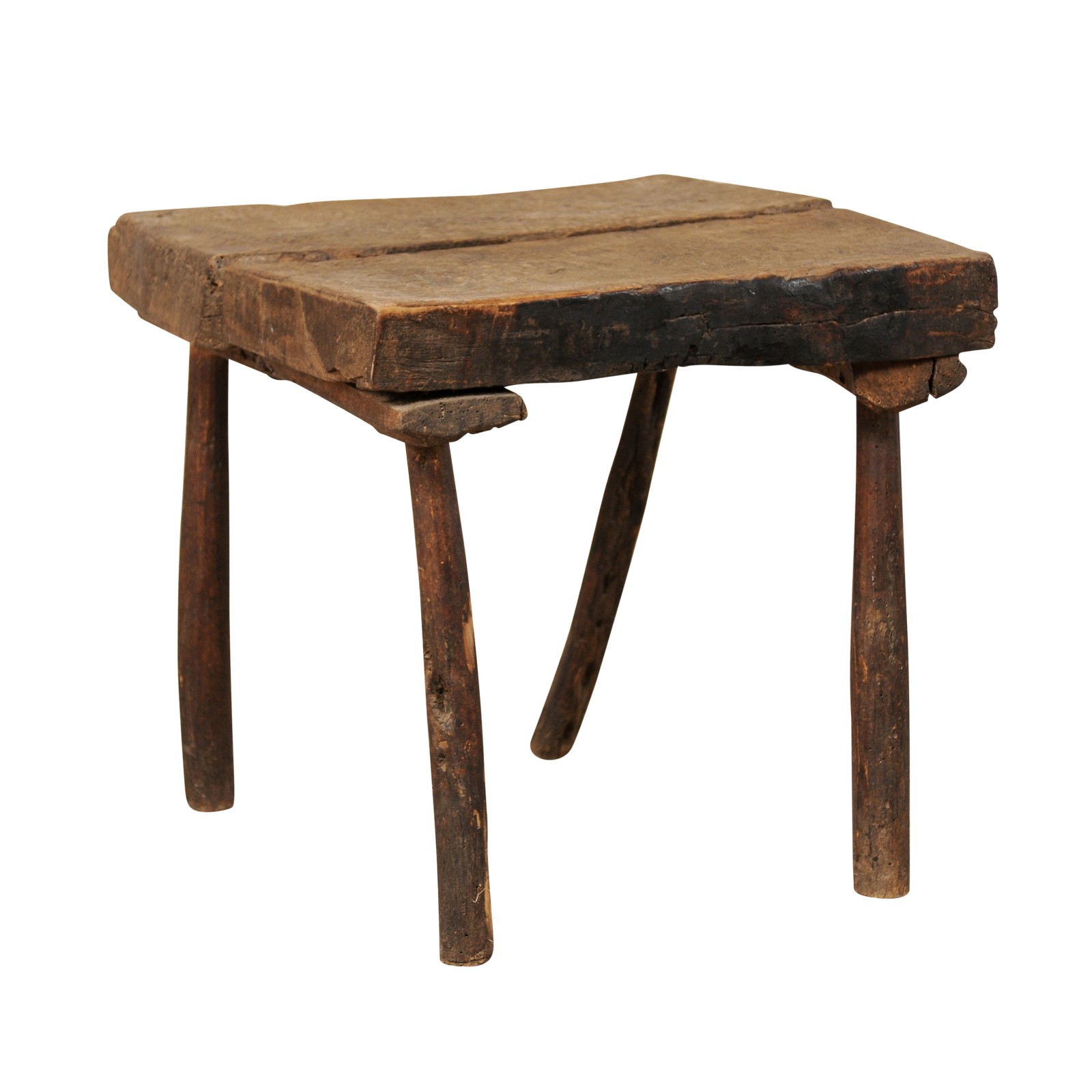 Rustic French Antique Wooden Side Table
