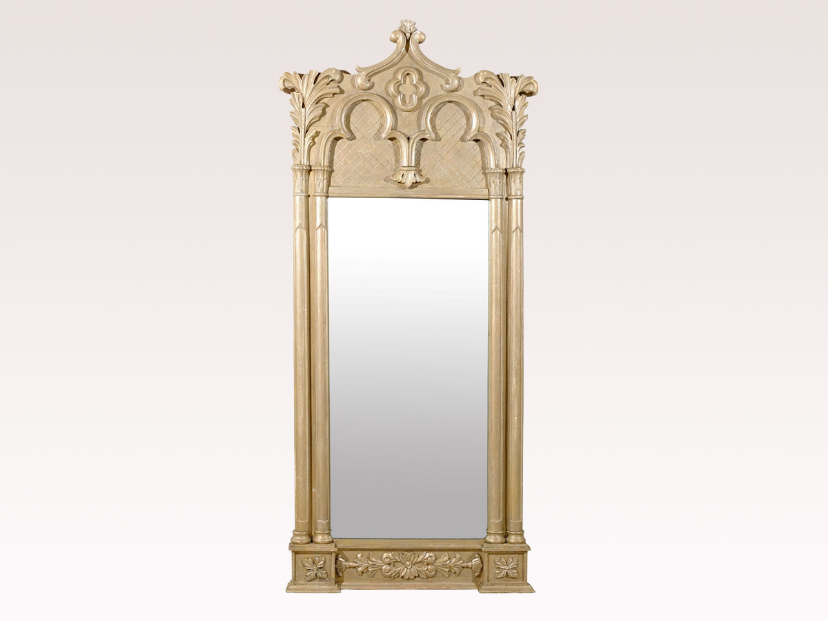 6.5 Ft Tall Swedish 19th C. Gothic Mirror