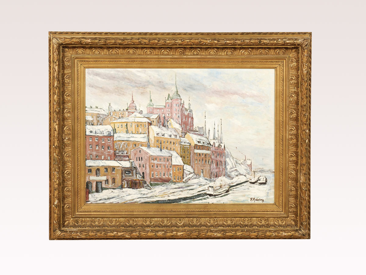 Antique Swedish Painting of Södermalm