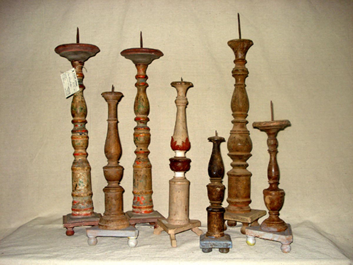 Assortment of Wooden Candlesticks