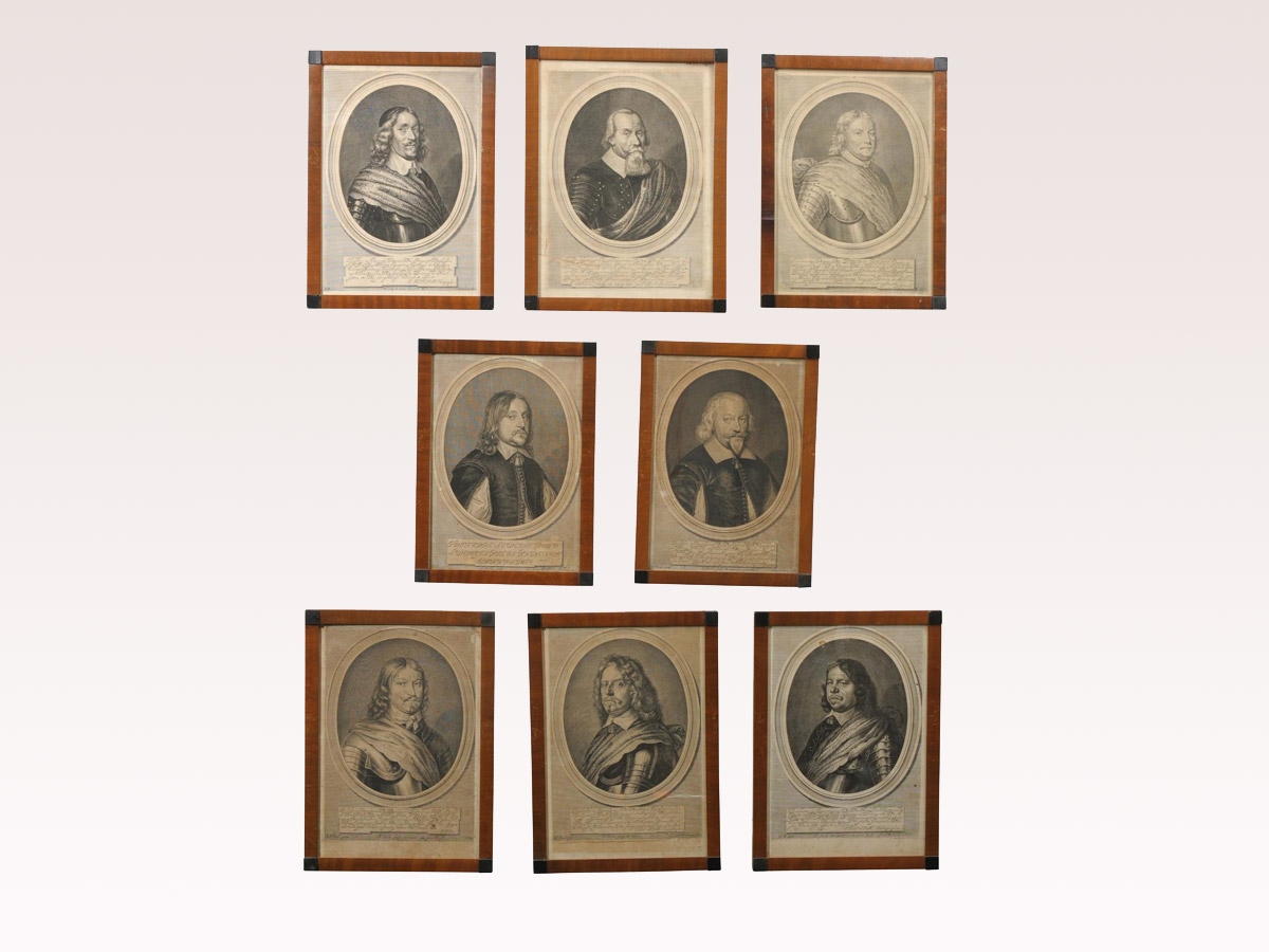 Set of 8 Framed Swedish 19th C Etchings
