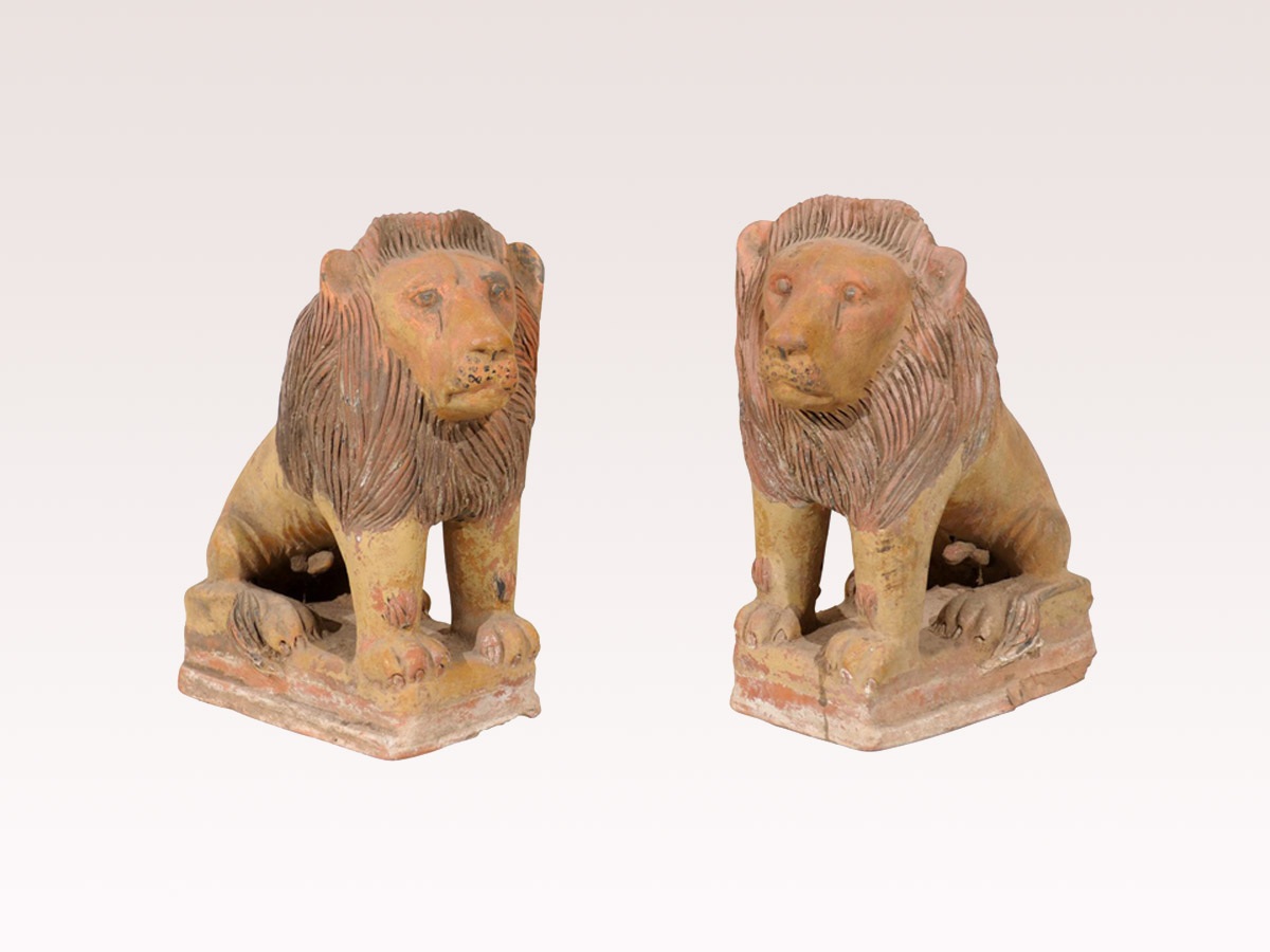 British Colonial Terracotta Lions