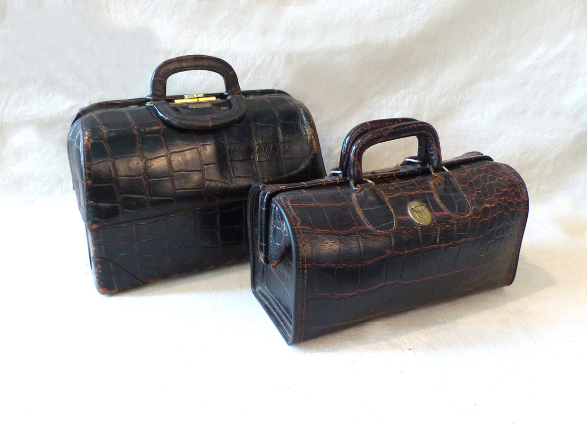 American Faux Crocodile Physician Bag 653 A Tyner Antiques
