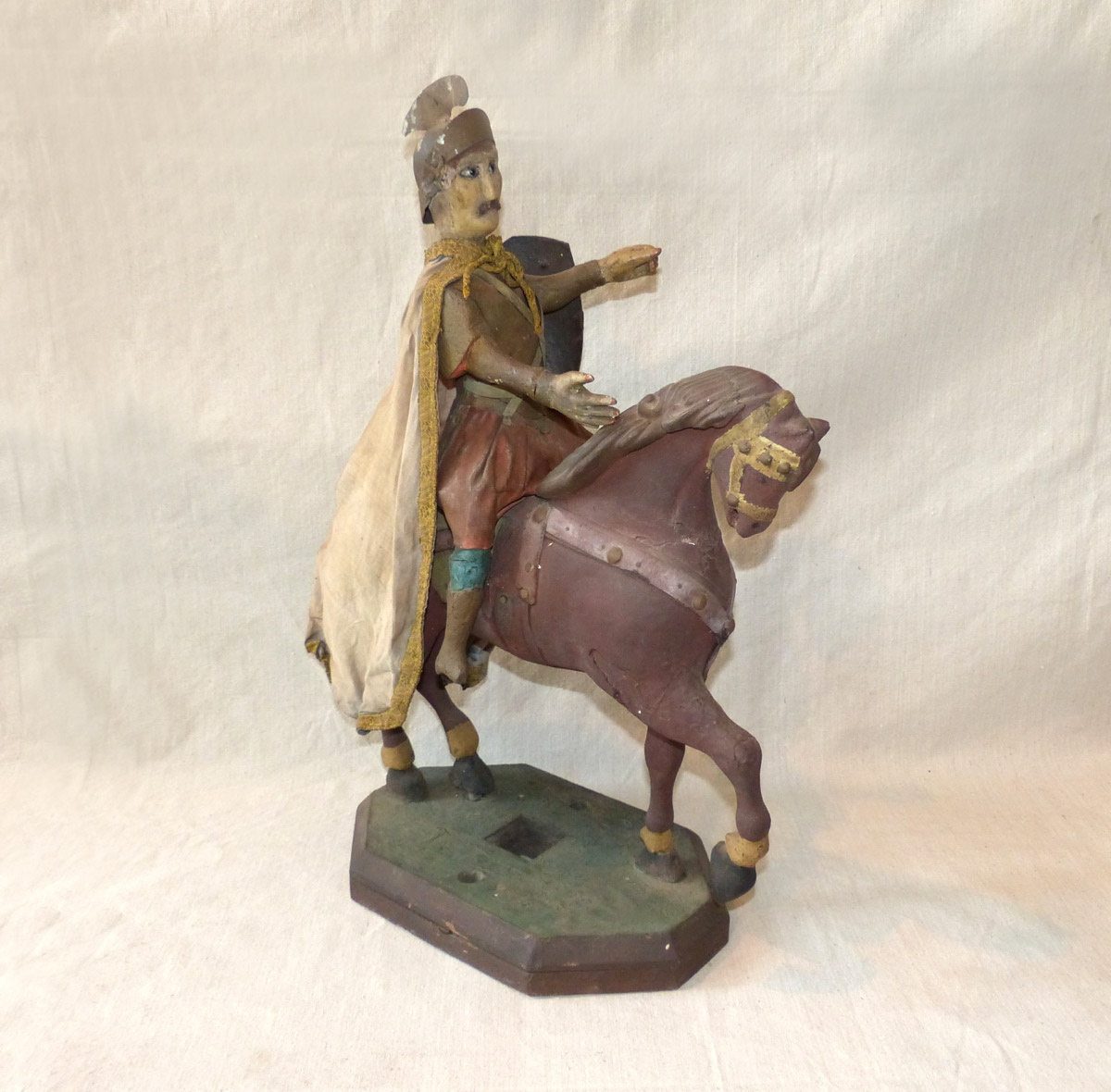 Antique Italian Soldier on Horse Statue