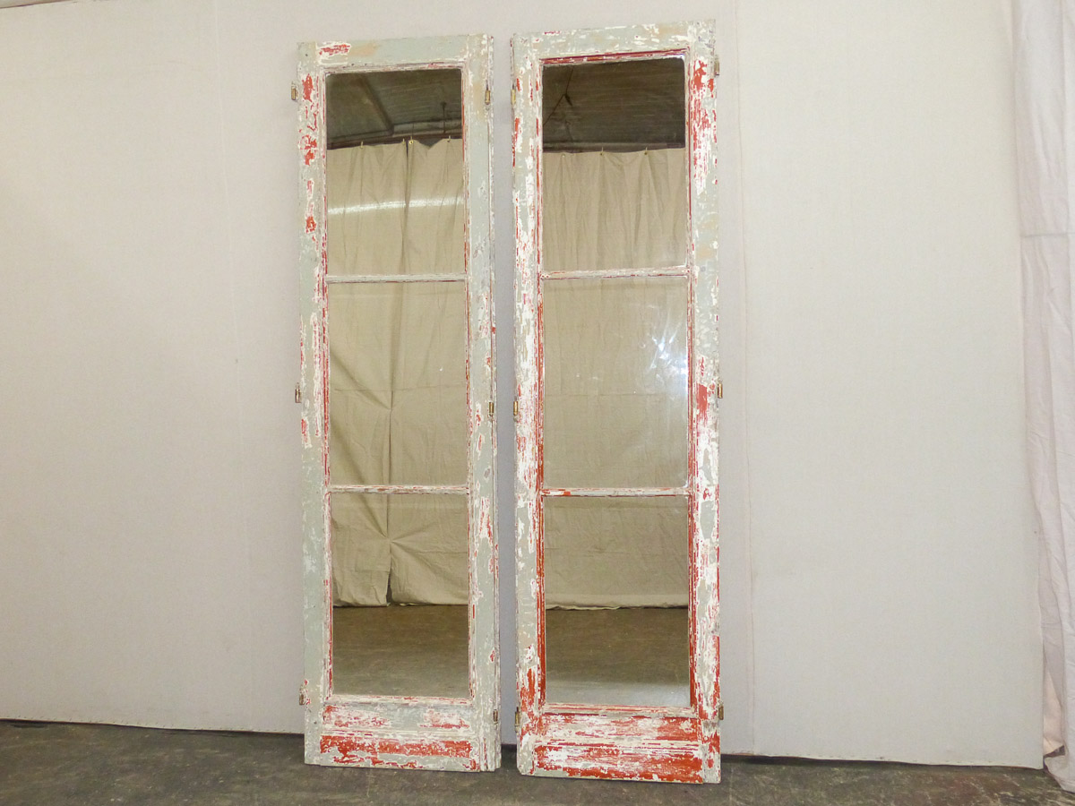 Pair Mirrored French Doors, Early 20th C.