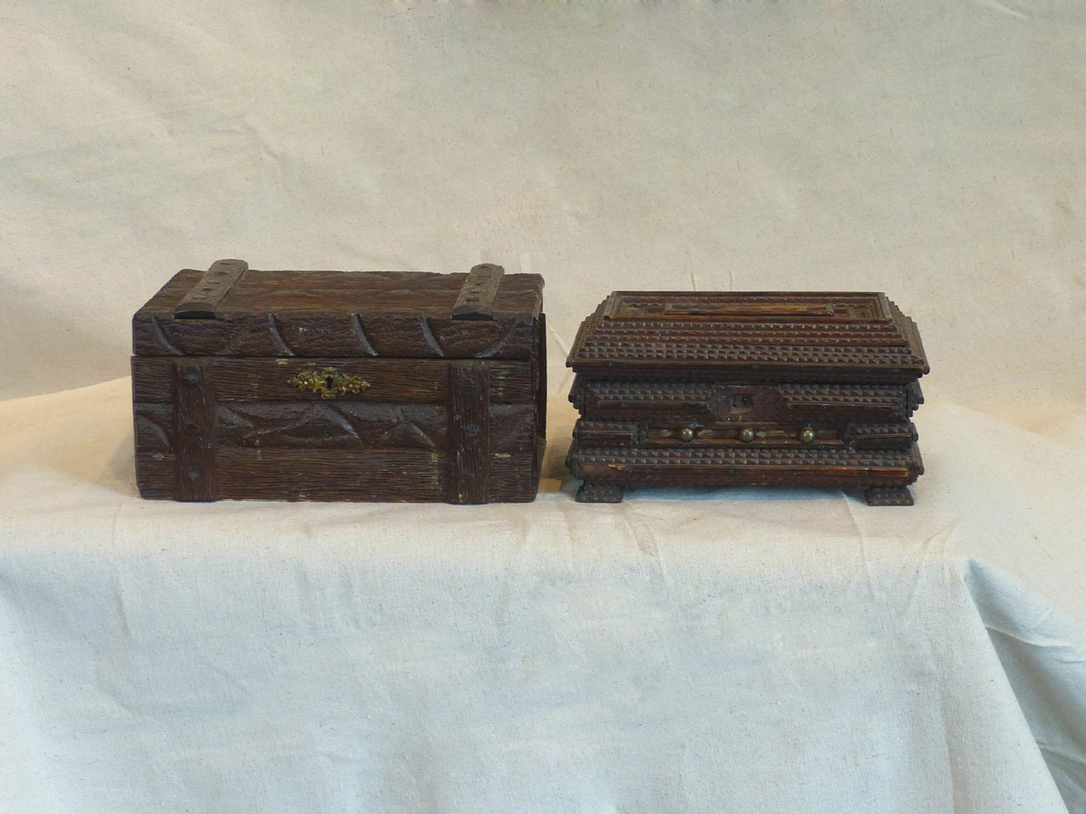 Antique Carved Wood Box, European