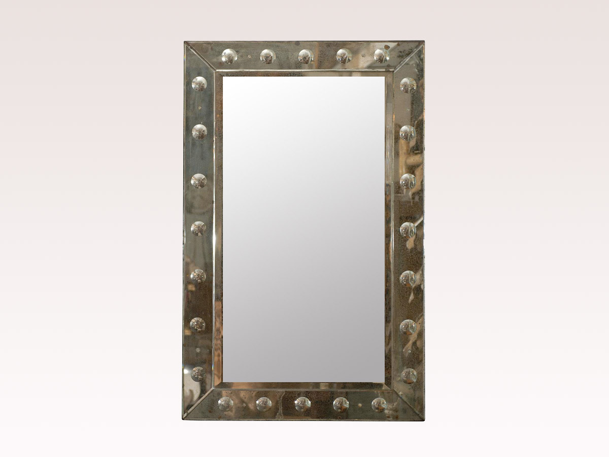 Rectangular Bullseye Venetian Style Mirror