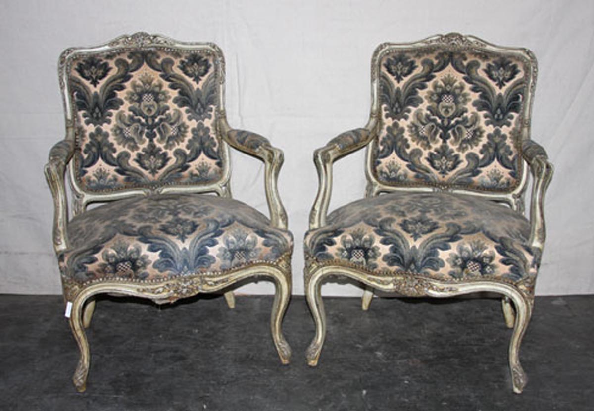 Pair of French Louis XV Style Armchairs