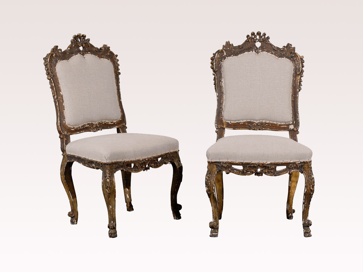Pair Italian 18th C. Venetian Chairs