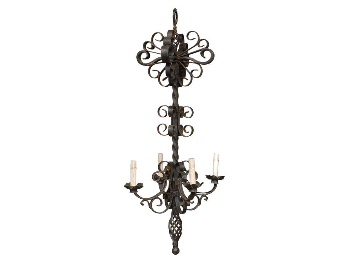 French Iron 4-Light Chandelier
