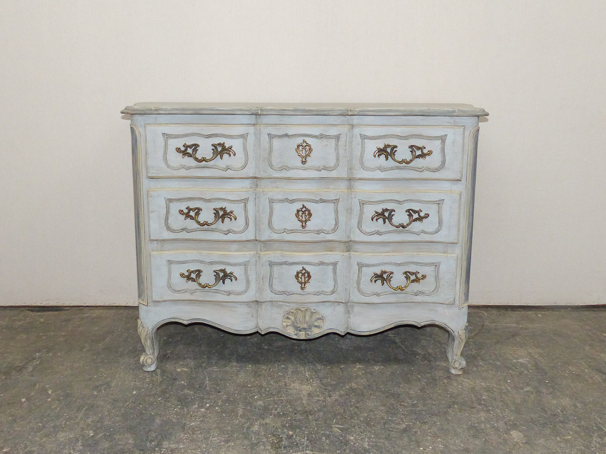 Mid 20th C. Carved & Painted 3 Drawer Chest