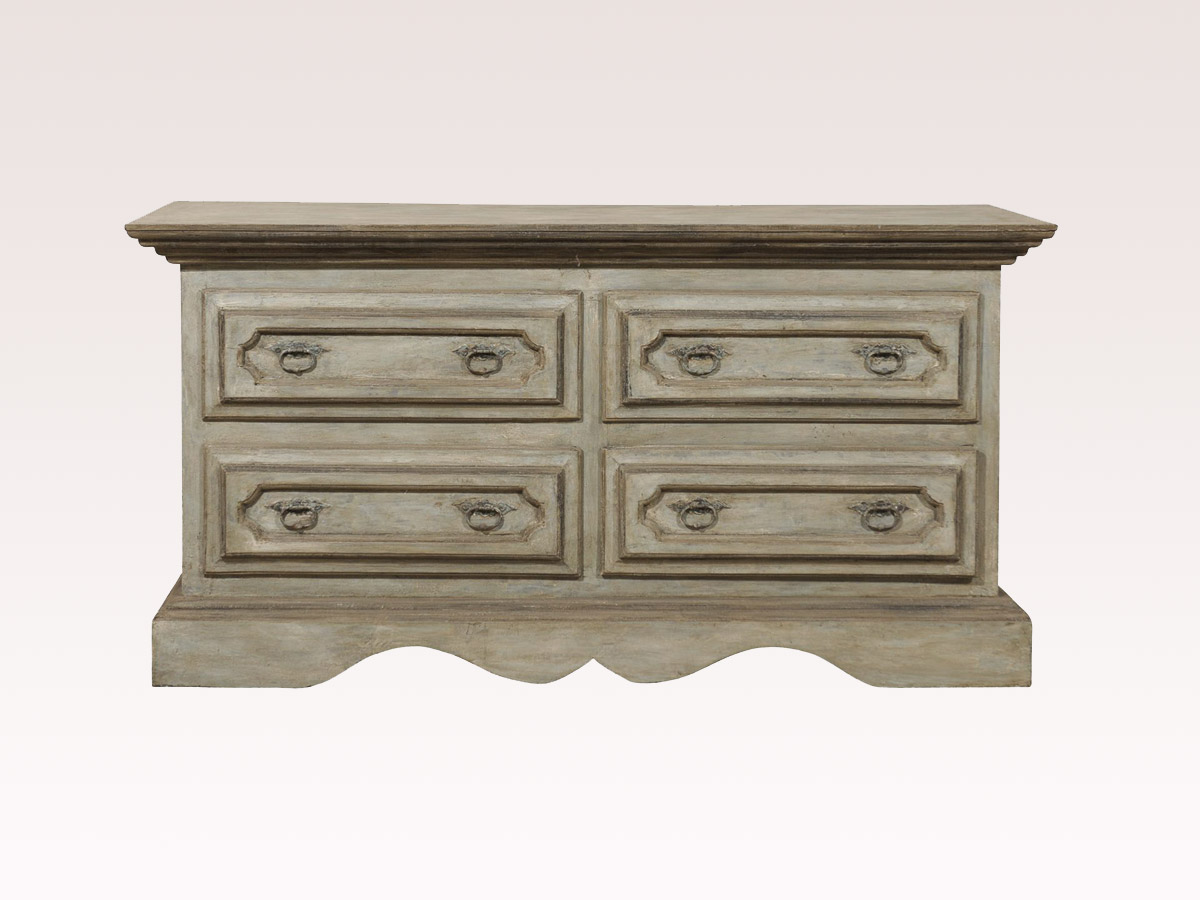 Large Painted Chest of Four Drawers