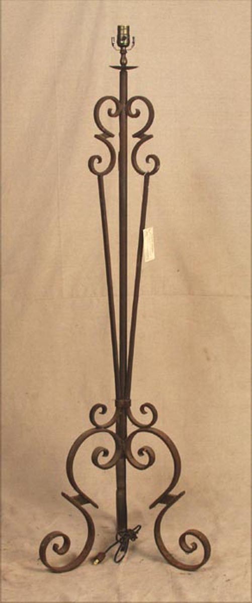 Vintage French Iron Floor Lamp, Rewired