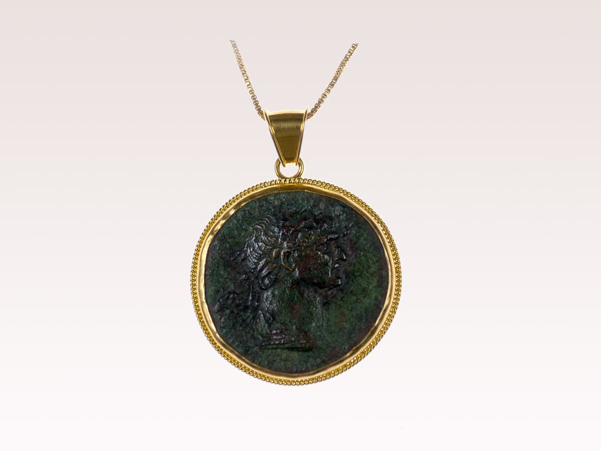 Roman Bronze Trajan Coin Pendant