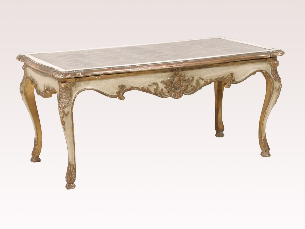 A French Mirror Top Coffee Table