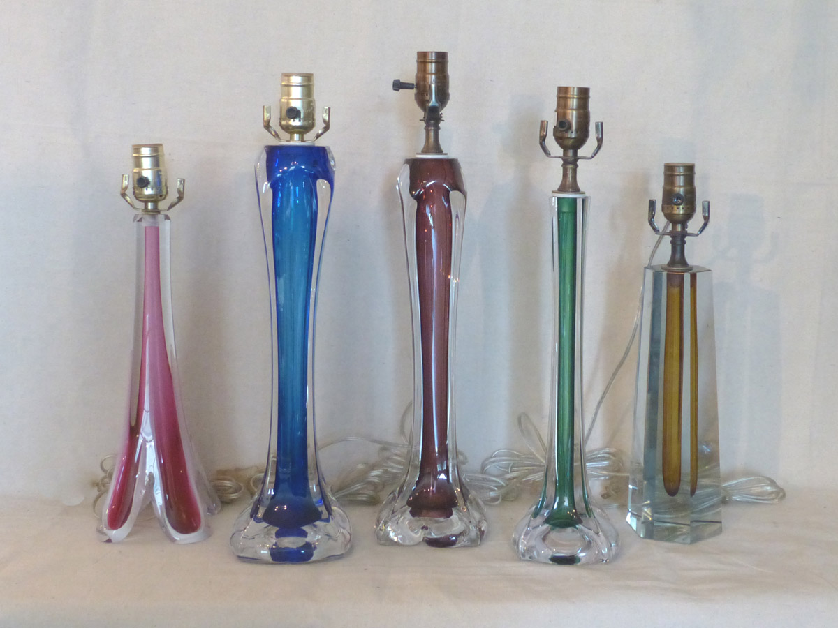 Single Swedish Glass Table Lamps